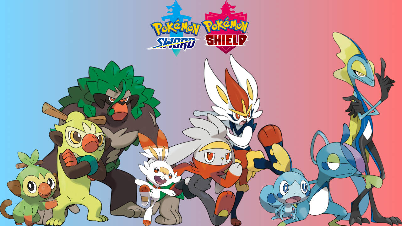 "Explore the Wild and Evolve with the Pokemon Sword and Shield Starters" Wallpaper