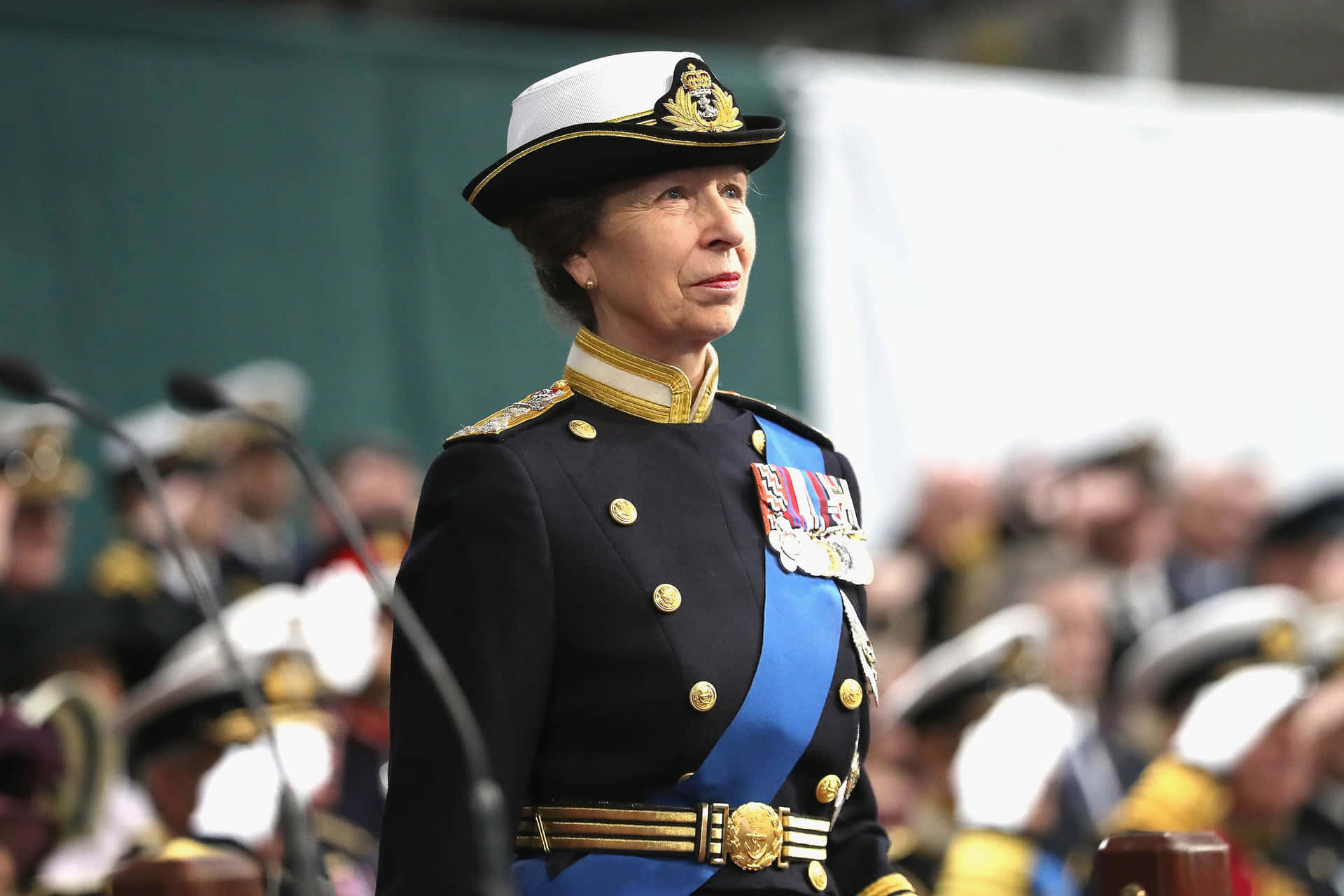Princess Anne adorned in Royal Military Suit Wallpaper