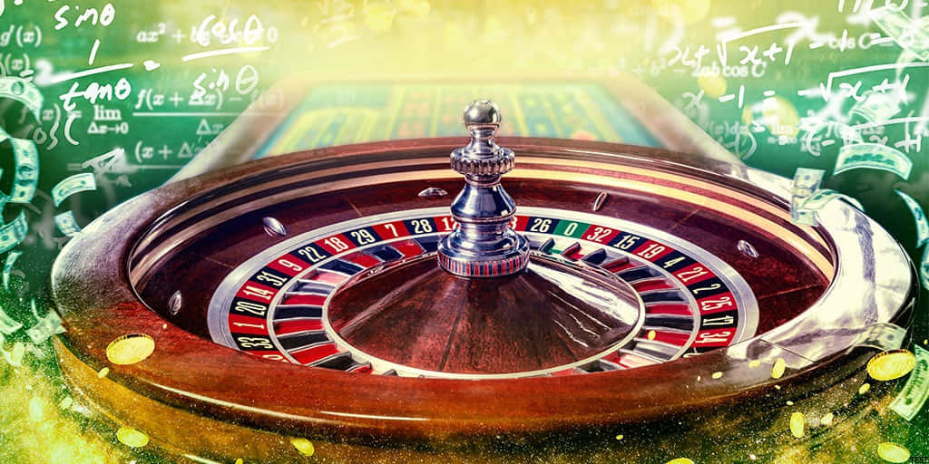 Thrilling Probability Game: Snapshot of a Spinning Roulette Wheel Wallpaper