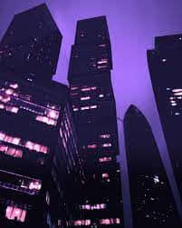 Purple Aesthetic City At Night Picture