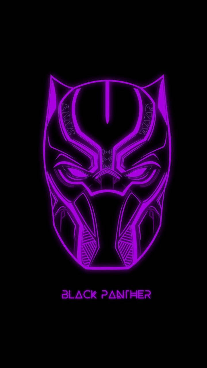Majestic Black Panther in Violet Aura - Android Wallpaper Wallpaper