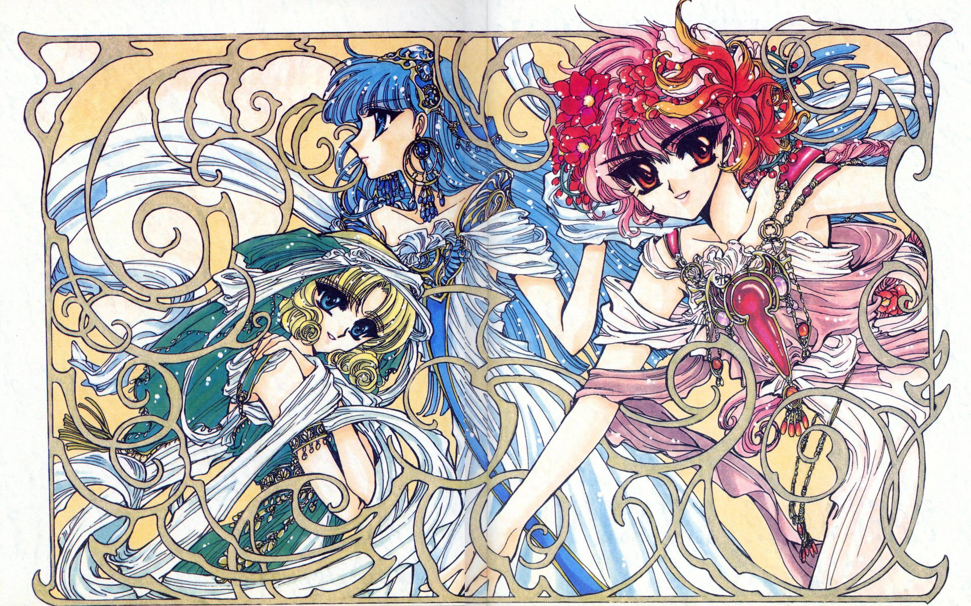 Rayearth Cute Retro Anime Aesthetic Wallpaper
