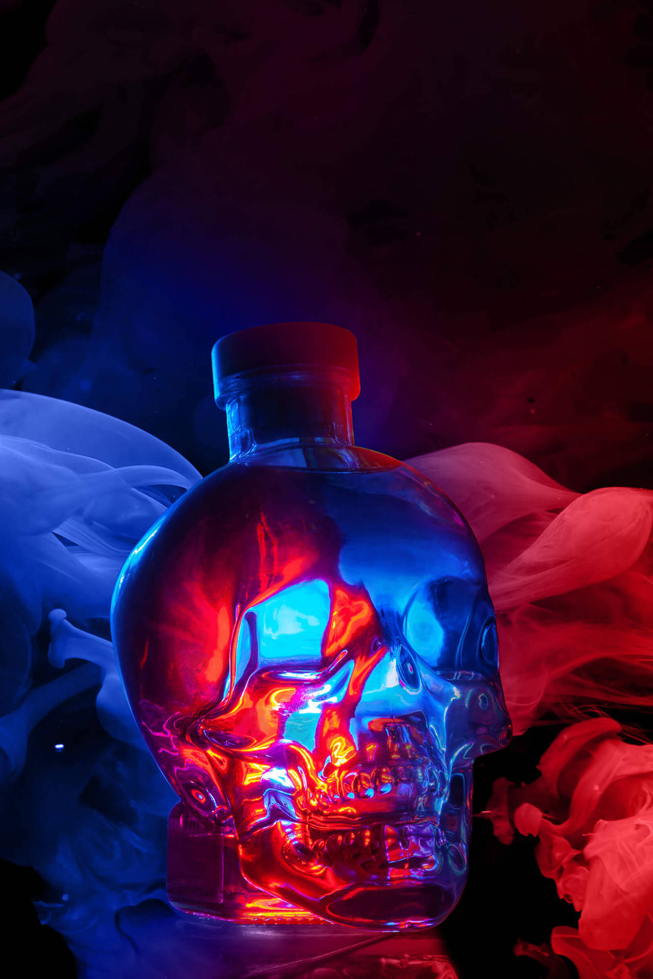 Red And Blue Crystal Head Vodka Wallpaper