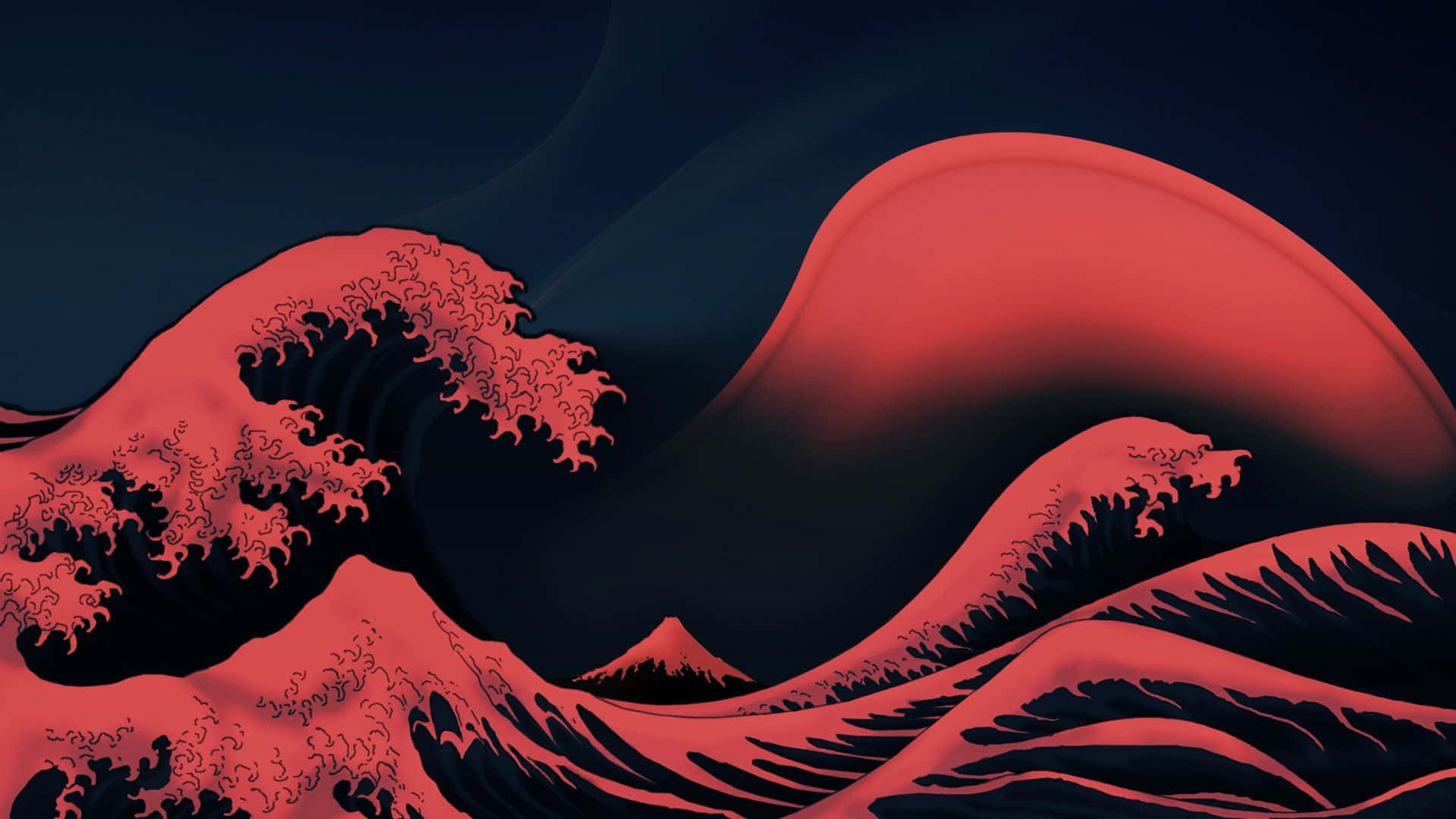 Red Wave Pc Wallpaper