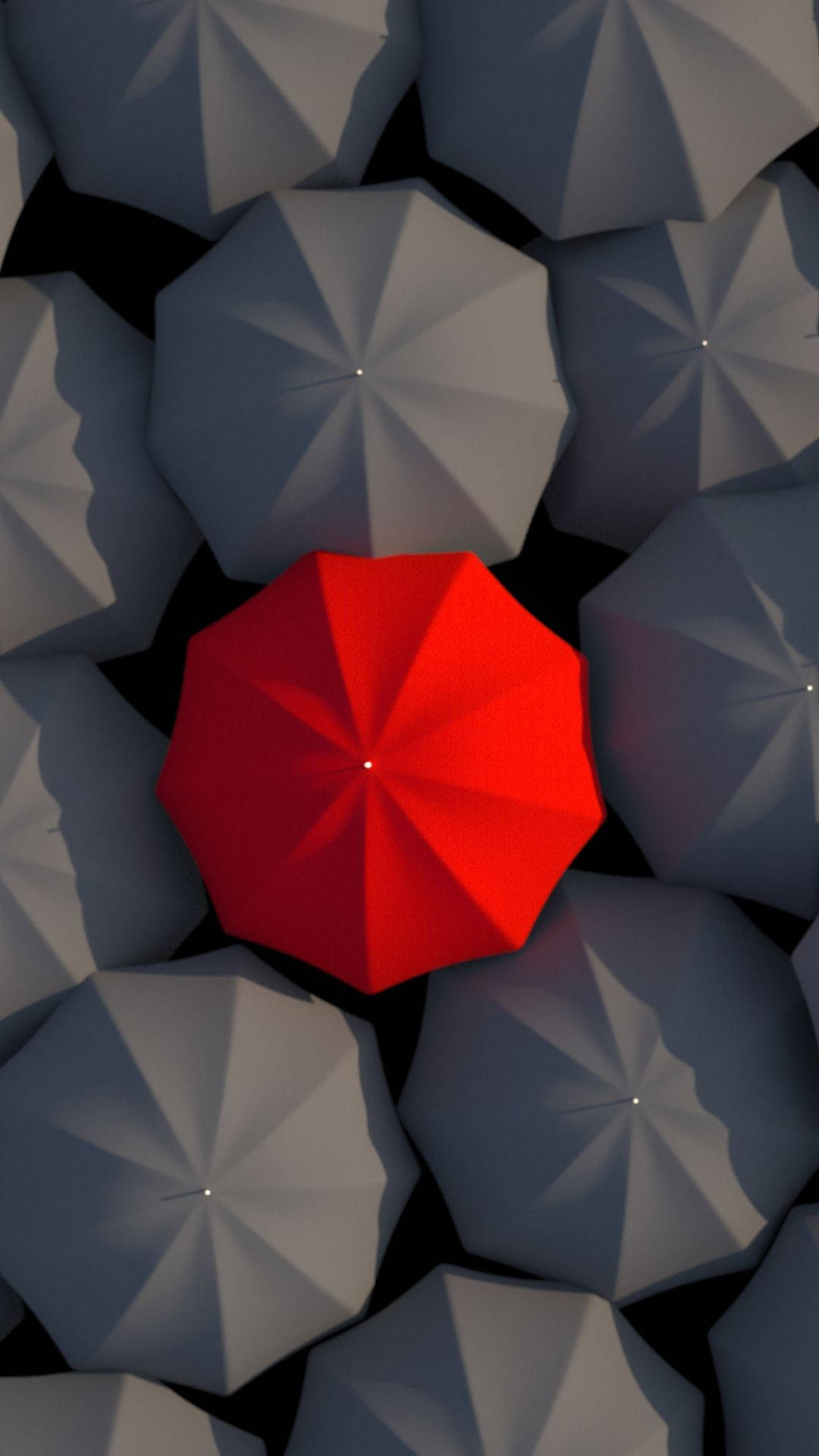 Red Umbrella Dark Grey iPhone Wallpaper