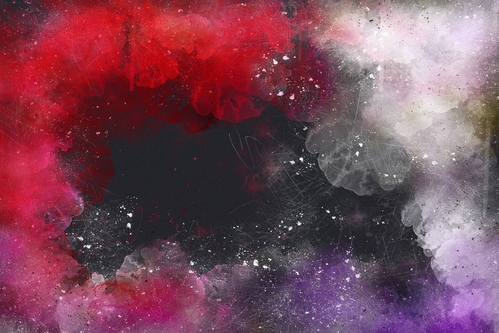 White and Red Smoke Transform into a Watercolor Mirage Wallpaper