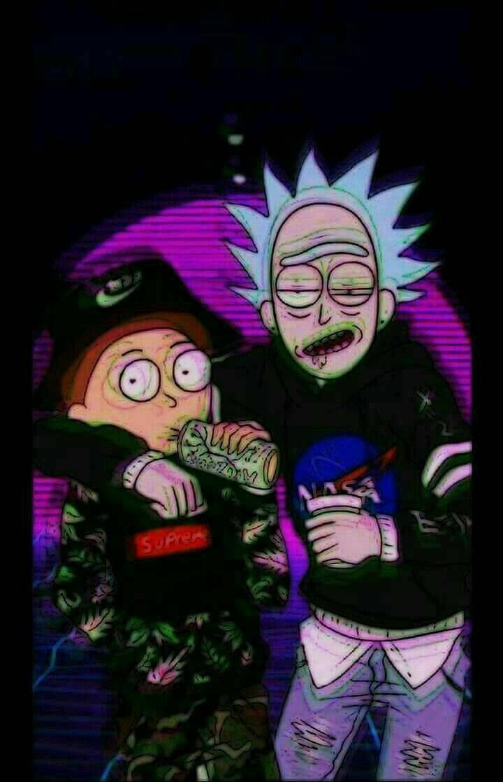 Rick And Morty Wearing Hip Hop Outfits Wallpaper