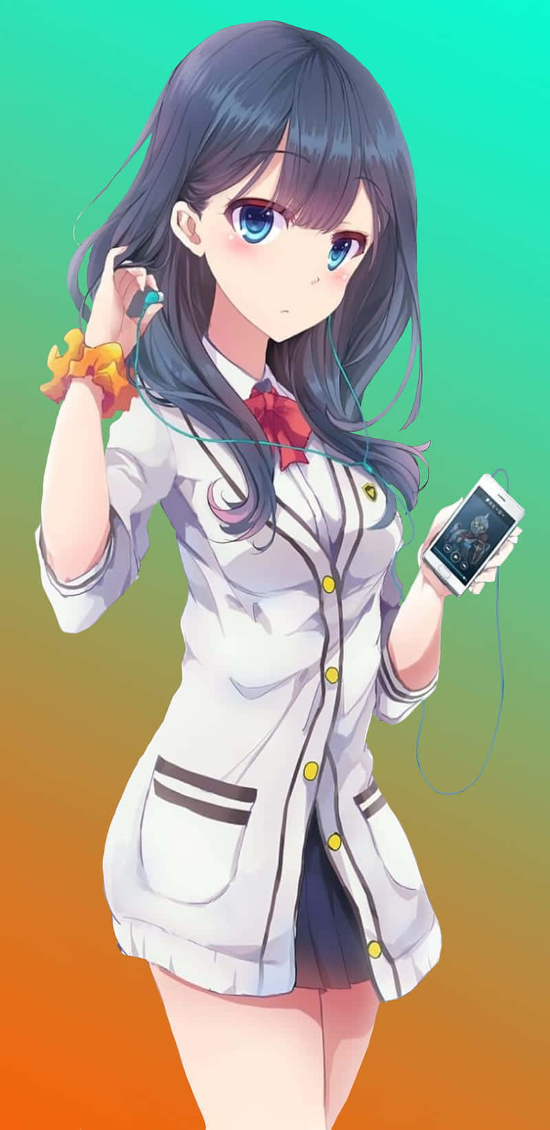 Vibrant Music Anime - Rikka Takarada Enjoying Music Wallpaper