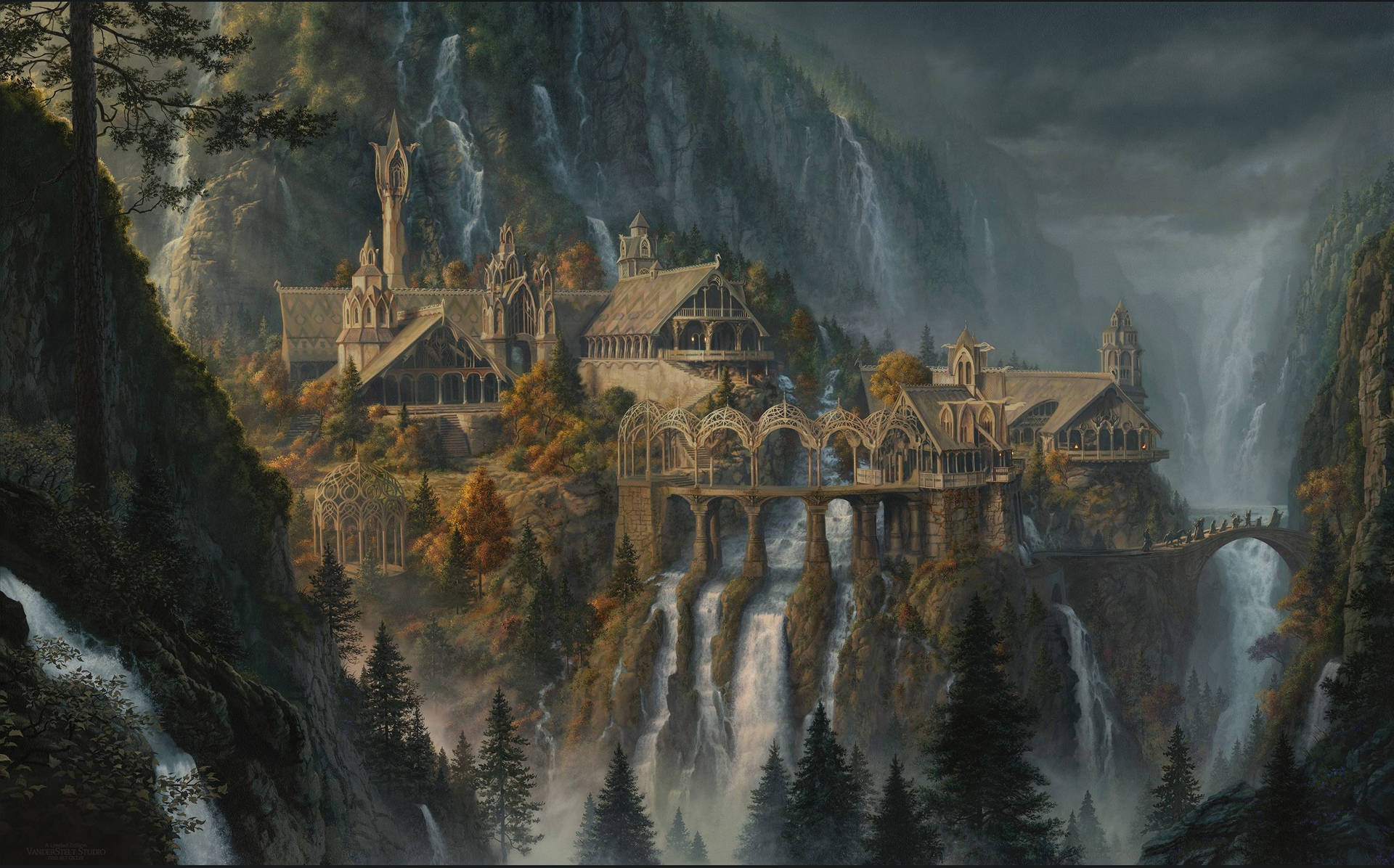 Exploring the Magical Land of Rivendell in Lord of the Rings Wallpaper