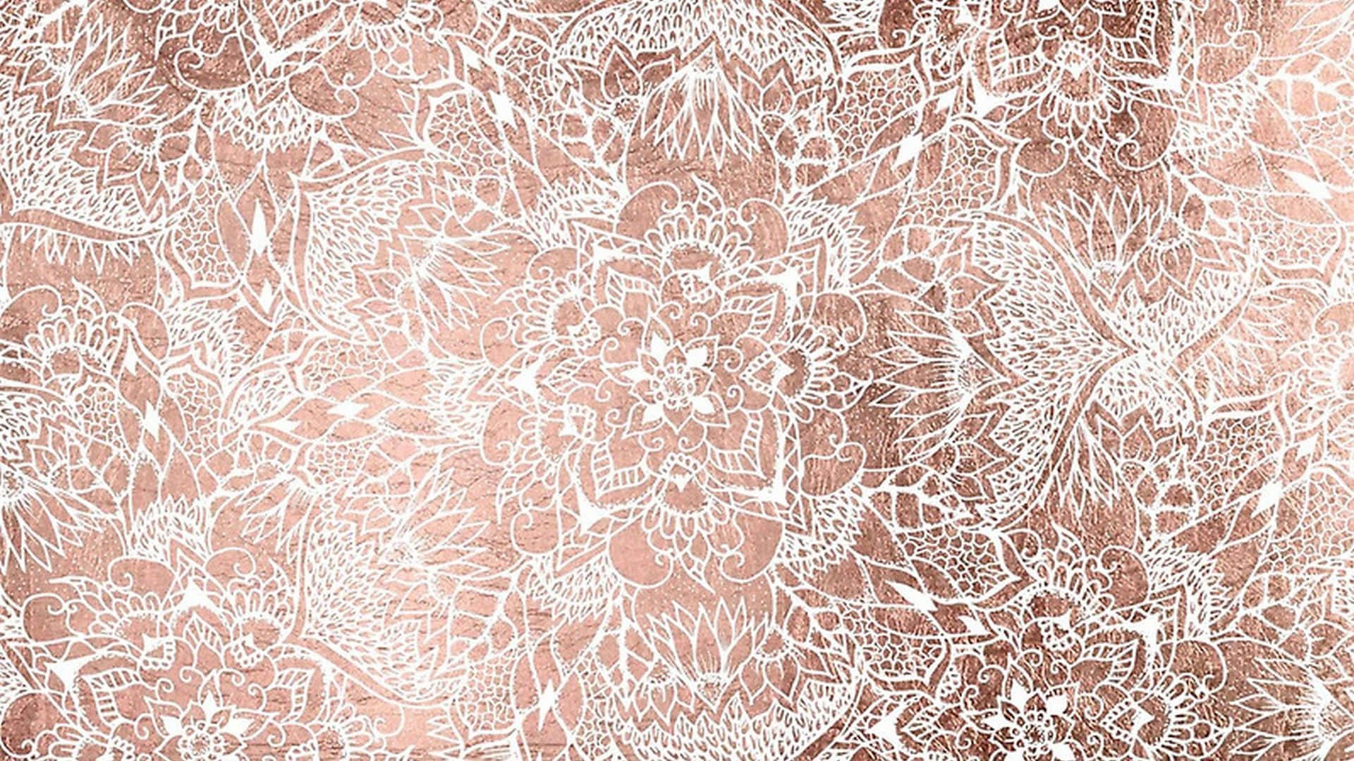 Rose Gold Desktop Mandala Carving Wallpaper