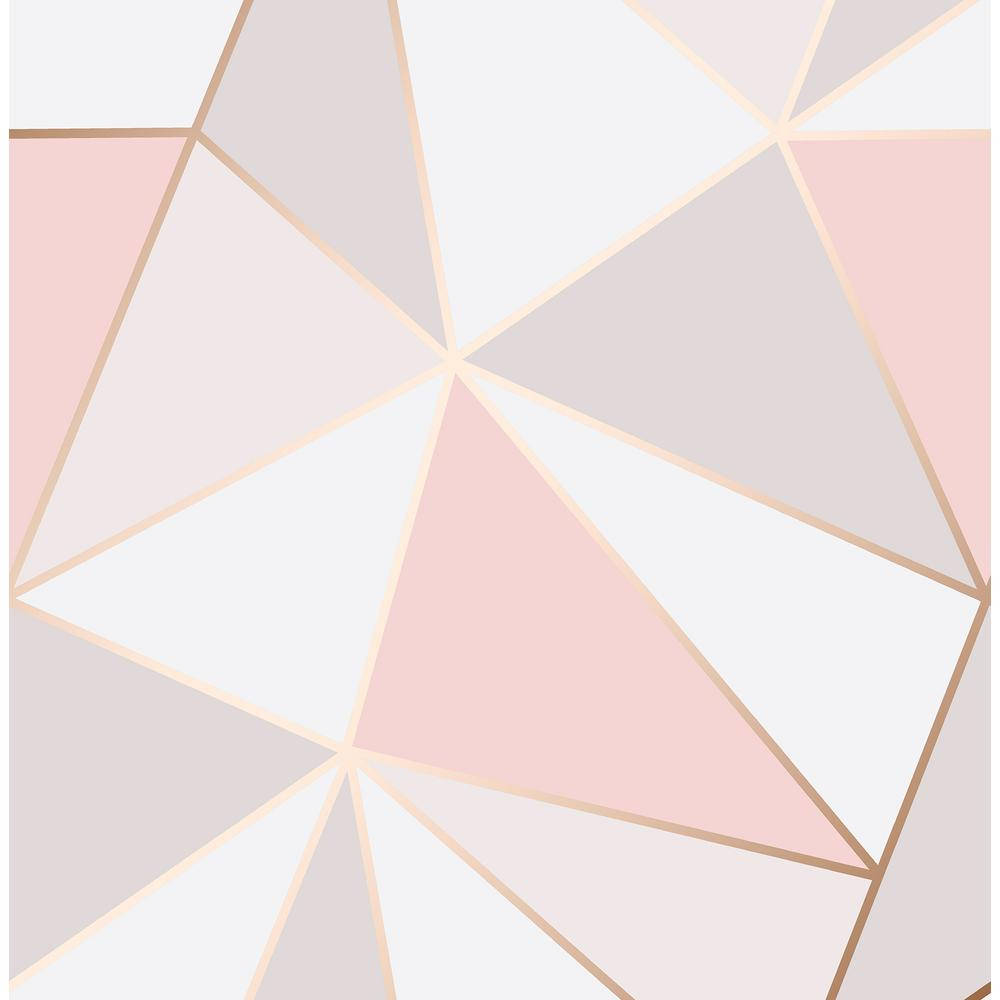 Be Bold and Stand Out with Rose Gold Geometric Design Wallpaper