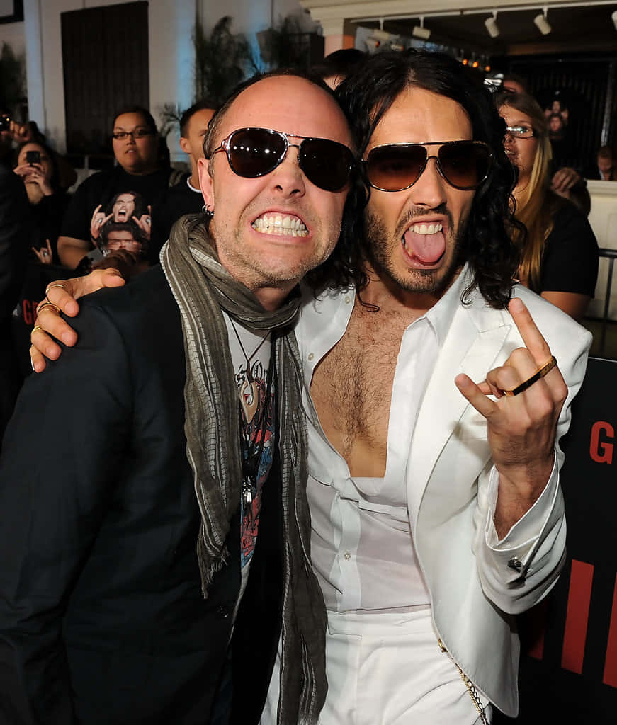 Russell Brand With Lars Ulrich Wallpaper