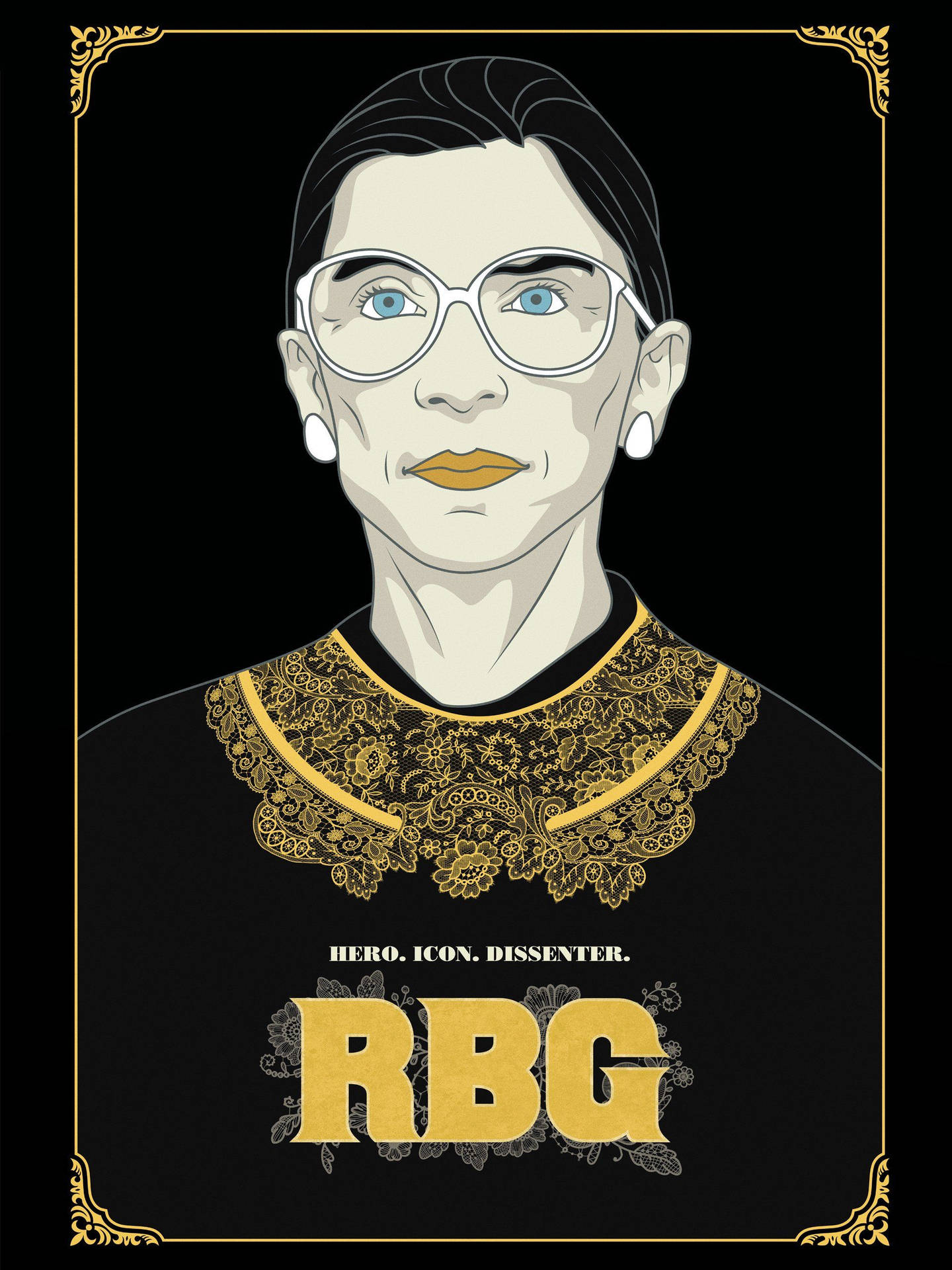 Justice Ruth Bader Ginsburg's Vector Art Portrait Wallpaper