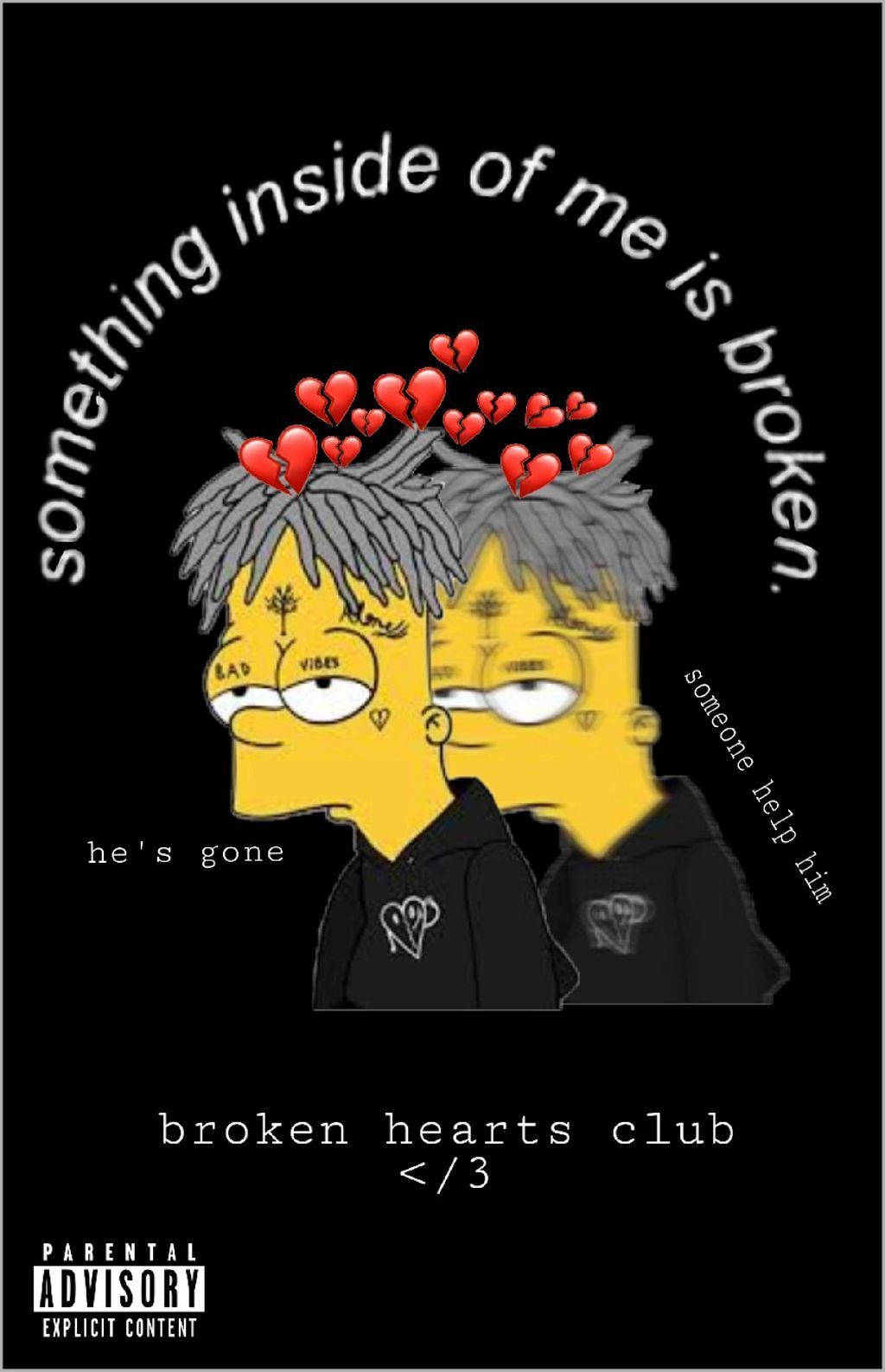 Sad Simpsons Broken Hearts Club Wallpaper