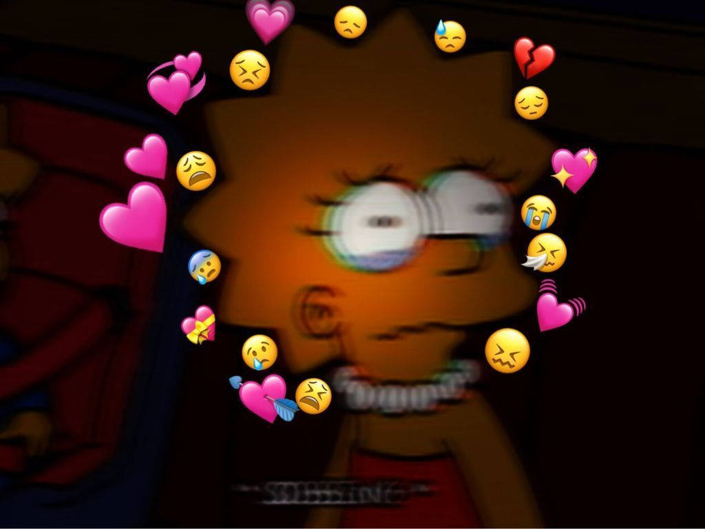 Sad Simpsons Lisa Emojis Wallpaper