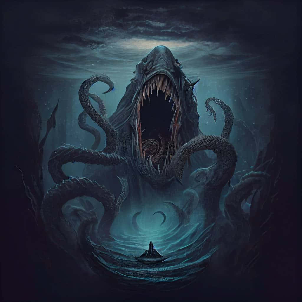 Digital Art Scary Ocean Monster Cthulhu Picture