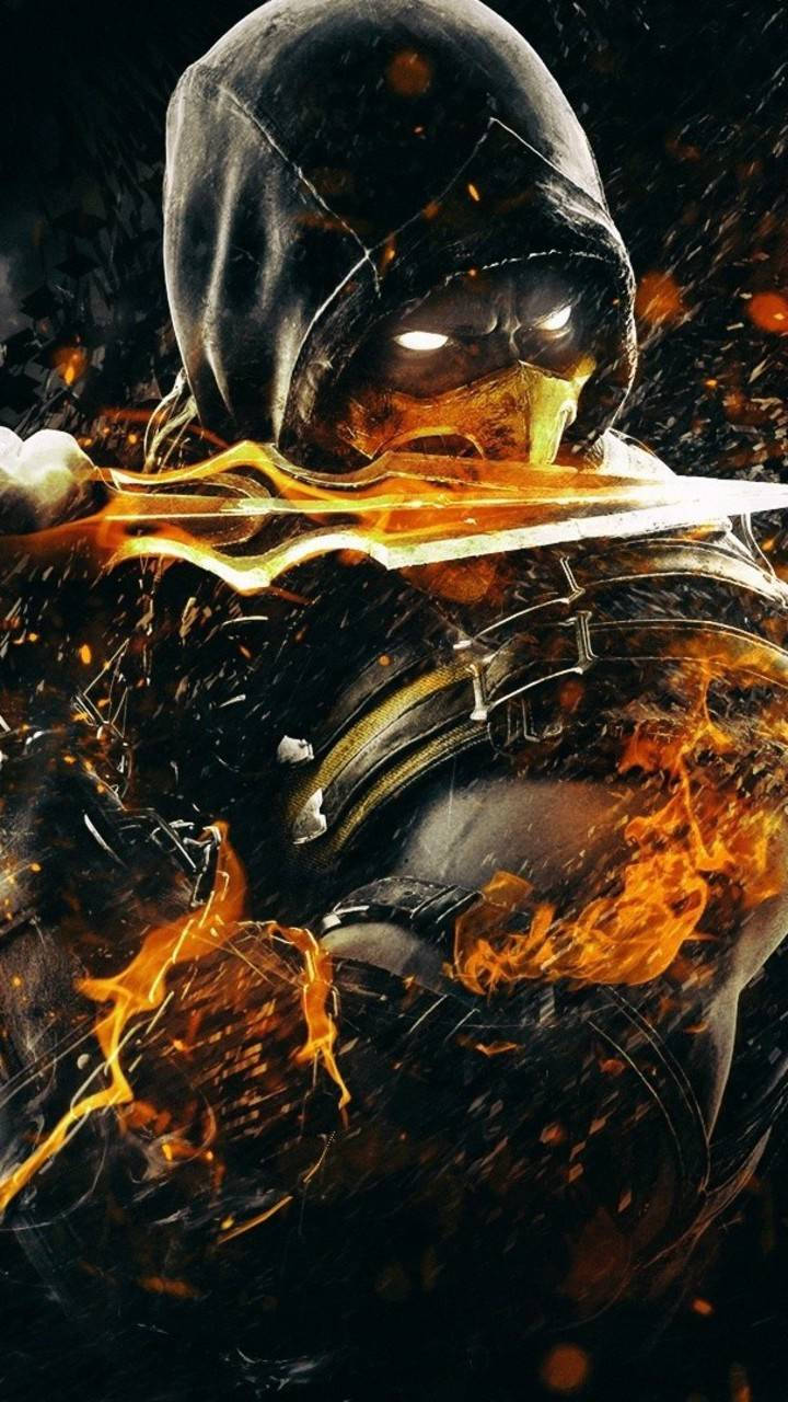 Behold the mighty Scorpion from Mortal Kombat 11! Wallpaper