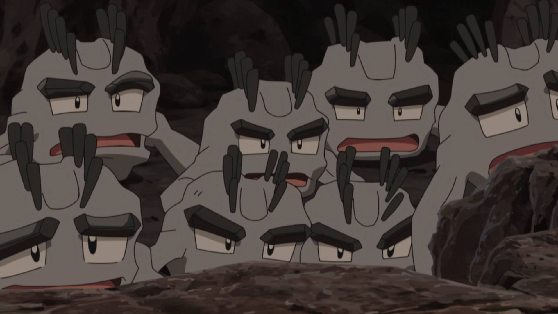 Seven Geodude Pokemon With Surprised Expressions Wallpaper