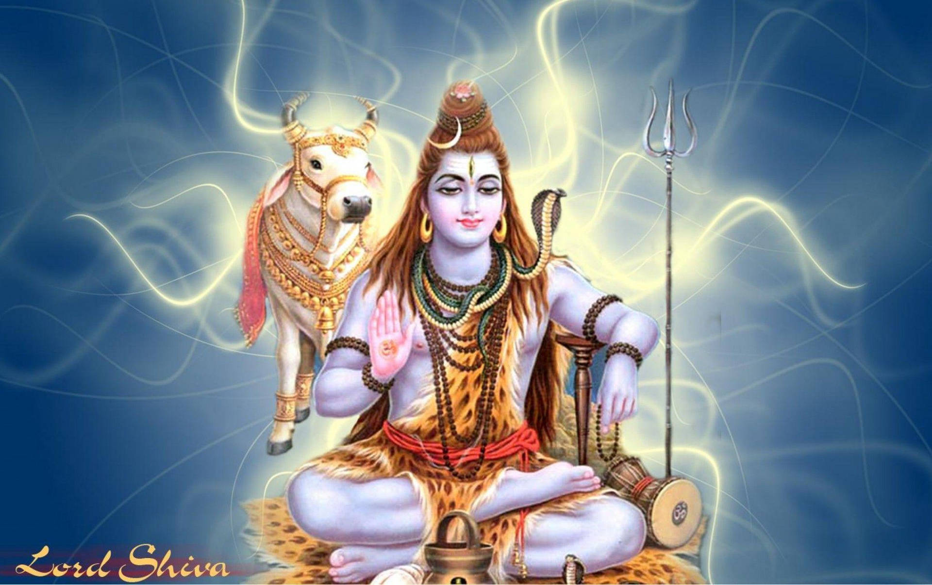 Majestic Shiv Shankar with Electric Effects in HD Wallpaper