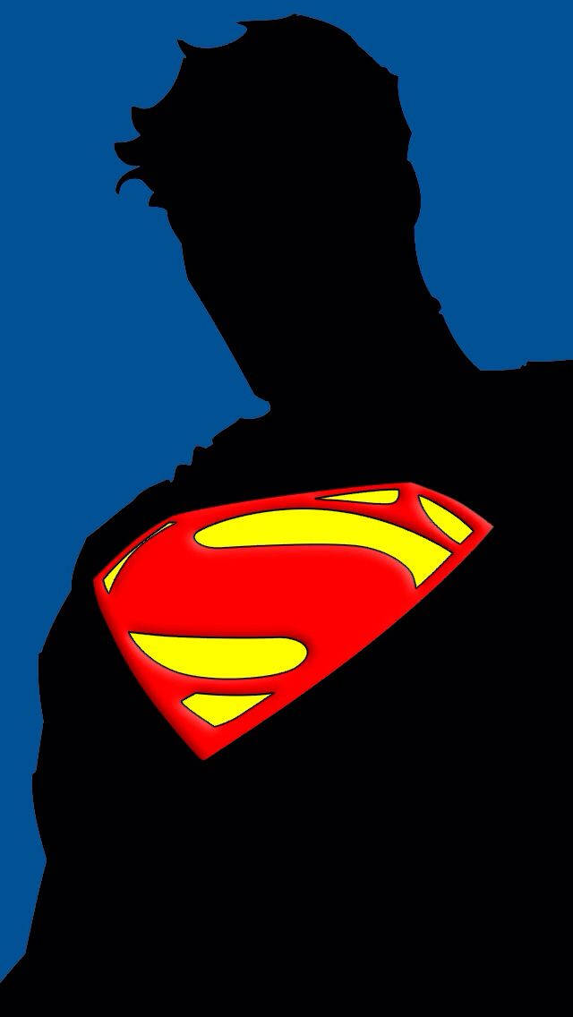 Silhouette Of Superman Symbol Iphone Wallpaper