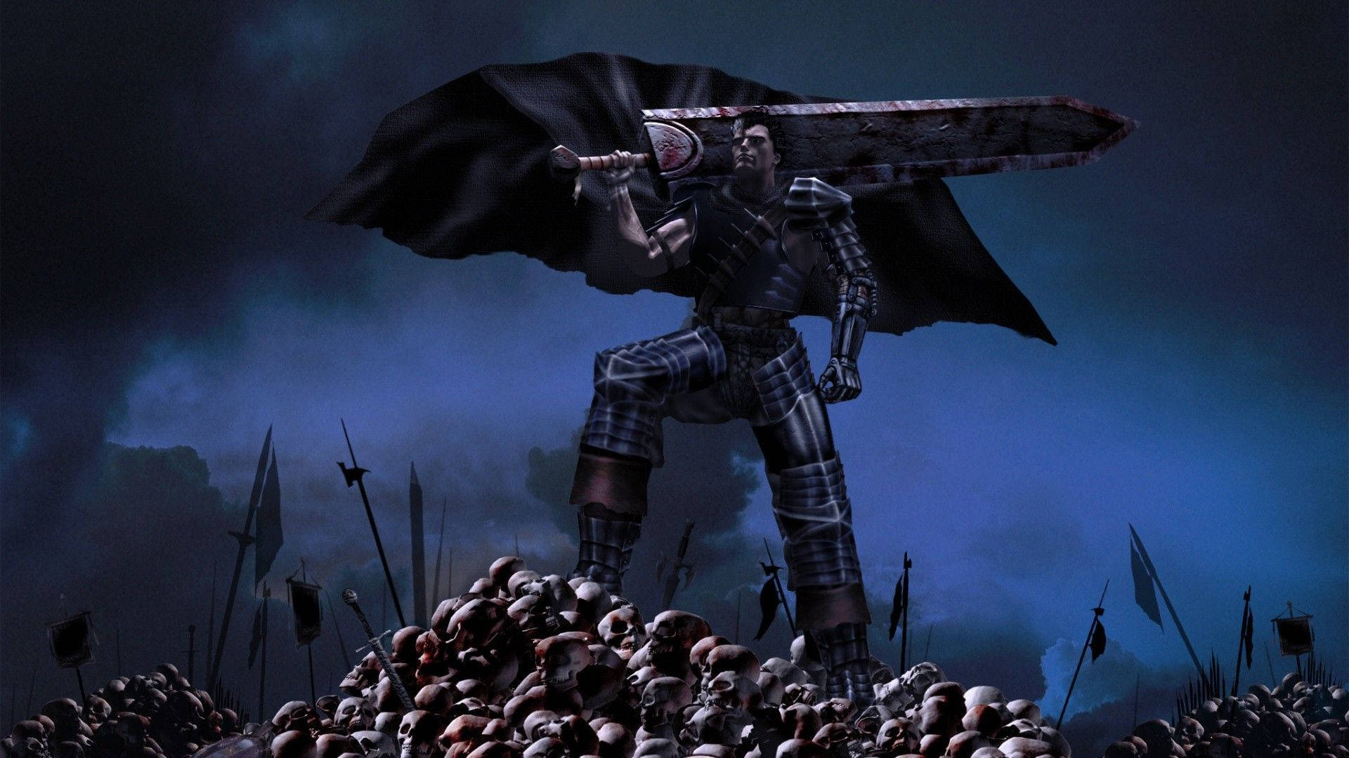 "Guts, the feared swordsman, ready for an epic battle in Berserk" Wallpaper