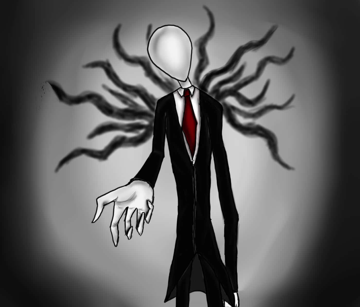Slender Man Suit Tie Drawing Picture
