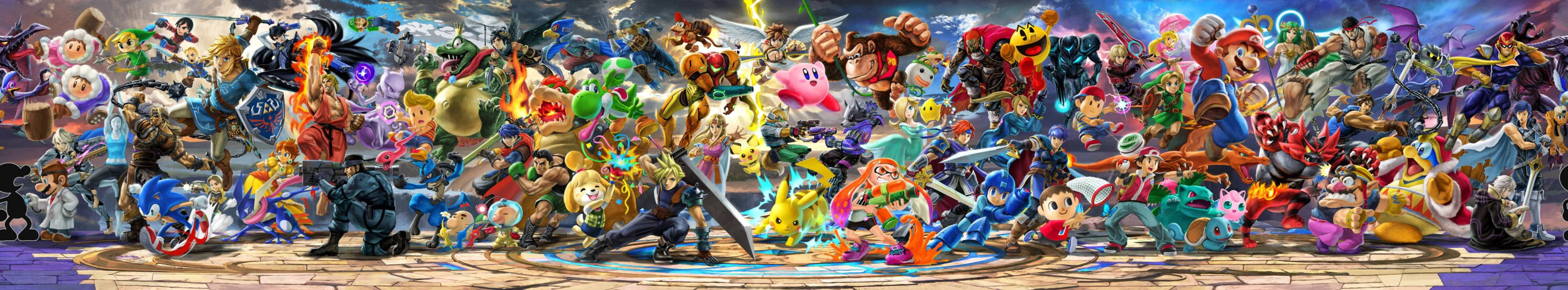 Intense Action In Super Smash Bros Ultimate Wallpaper