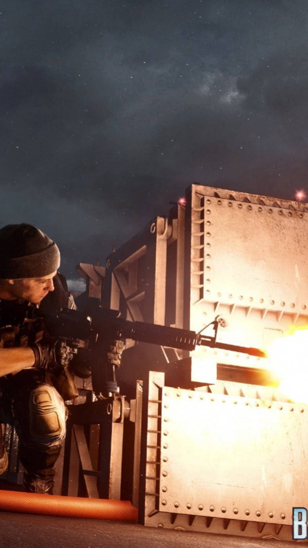 Soldier Shooting His Gun Battlefield 4 Phone Wallpaper