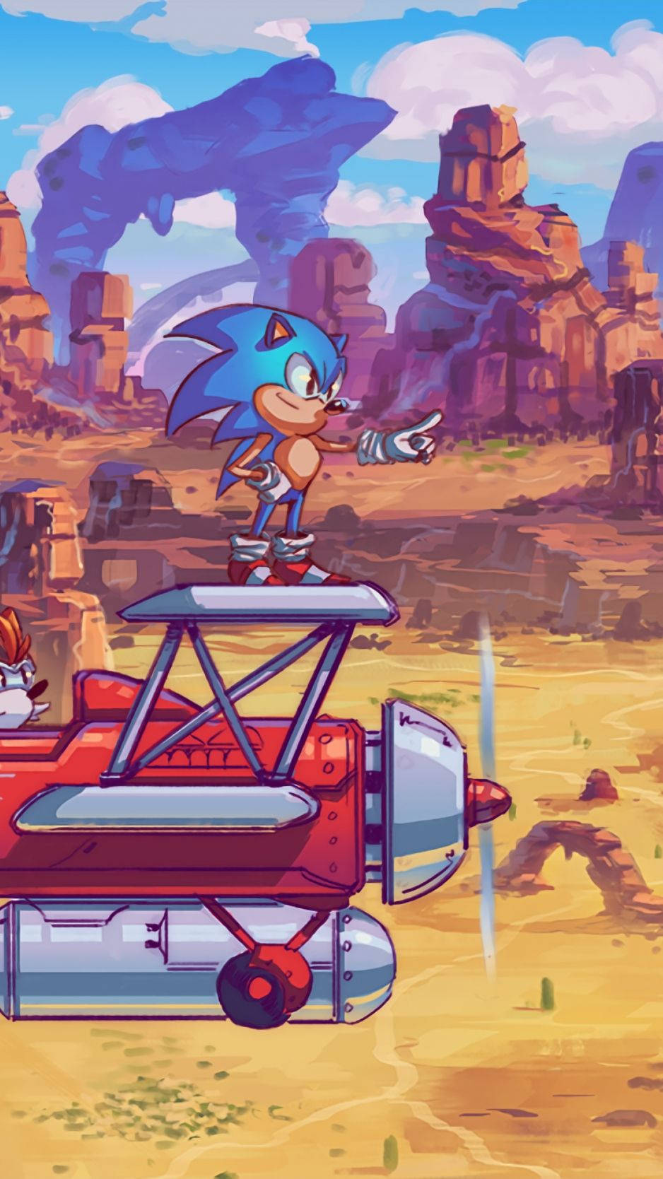 Sonic And Miles Prower In Video Game Wallpaper