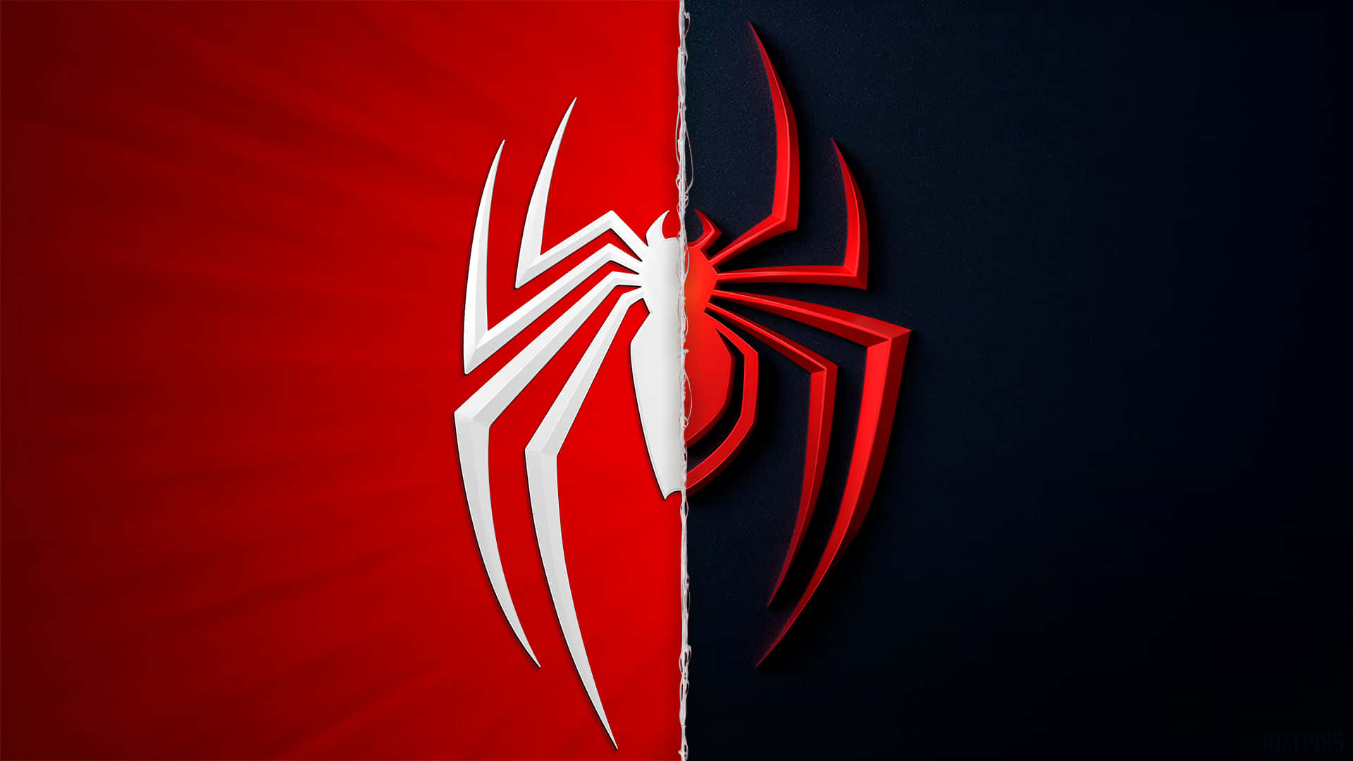 Spider Man Ps4 Logo Black And Red Background Wallpaper