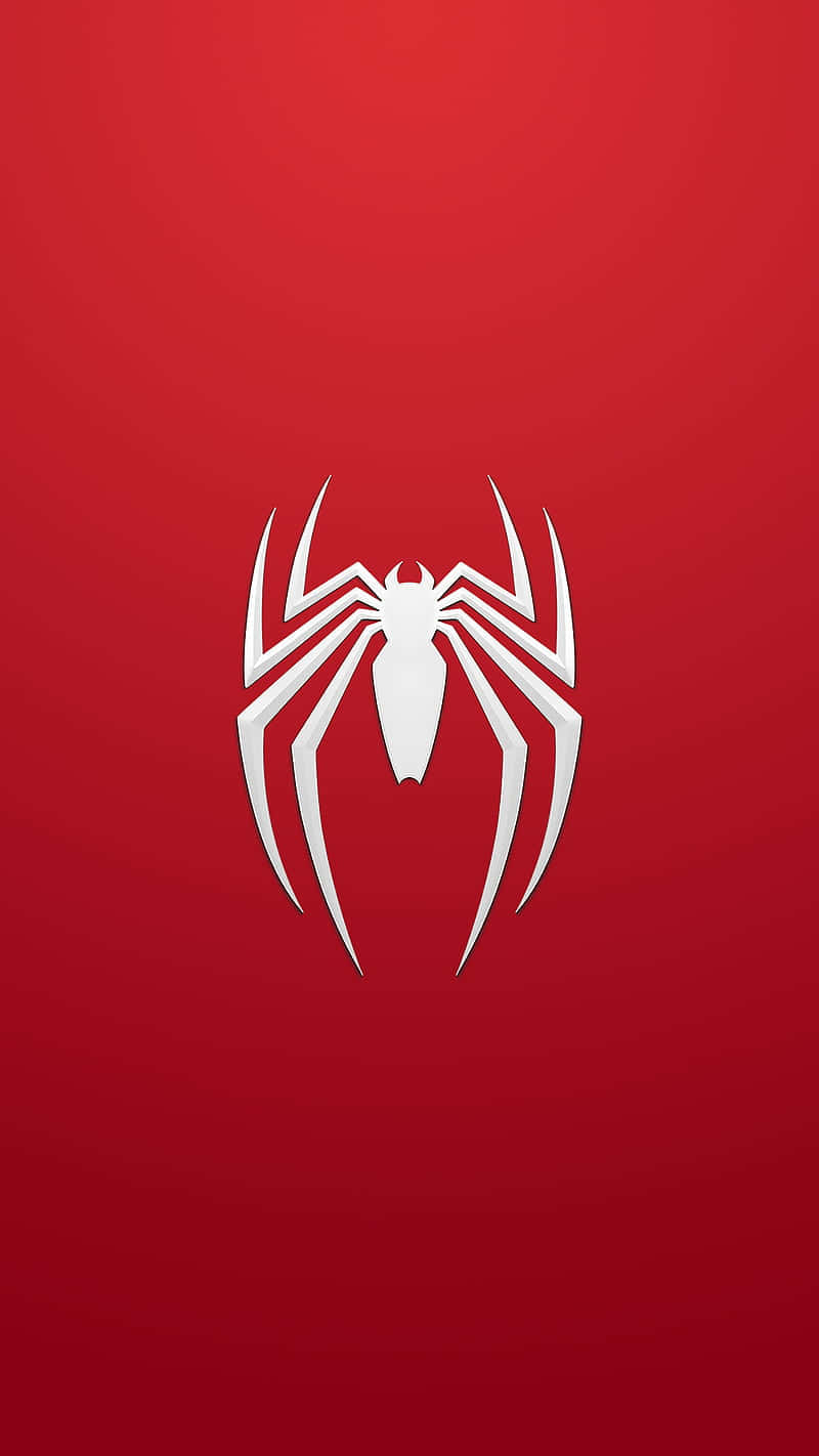 Spider-man Logo On A Red Background Wallpaper