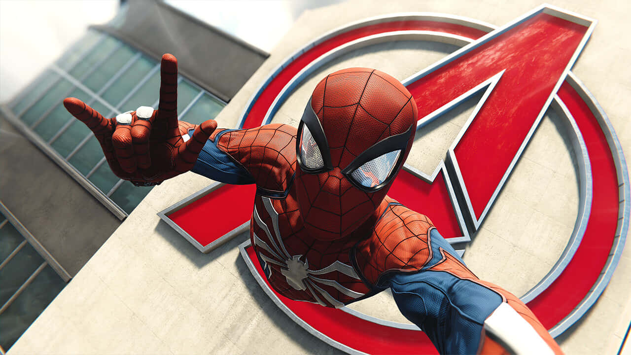 Spidey Selfie Man In Avengers' Quarters Wallpaper