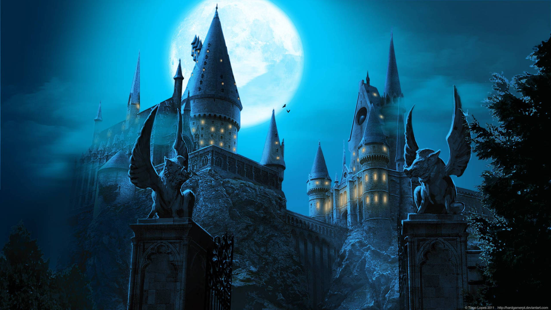 "Behold the Dark, Spooky Magic of Hogwarts Castle" Wallpaper
