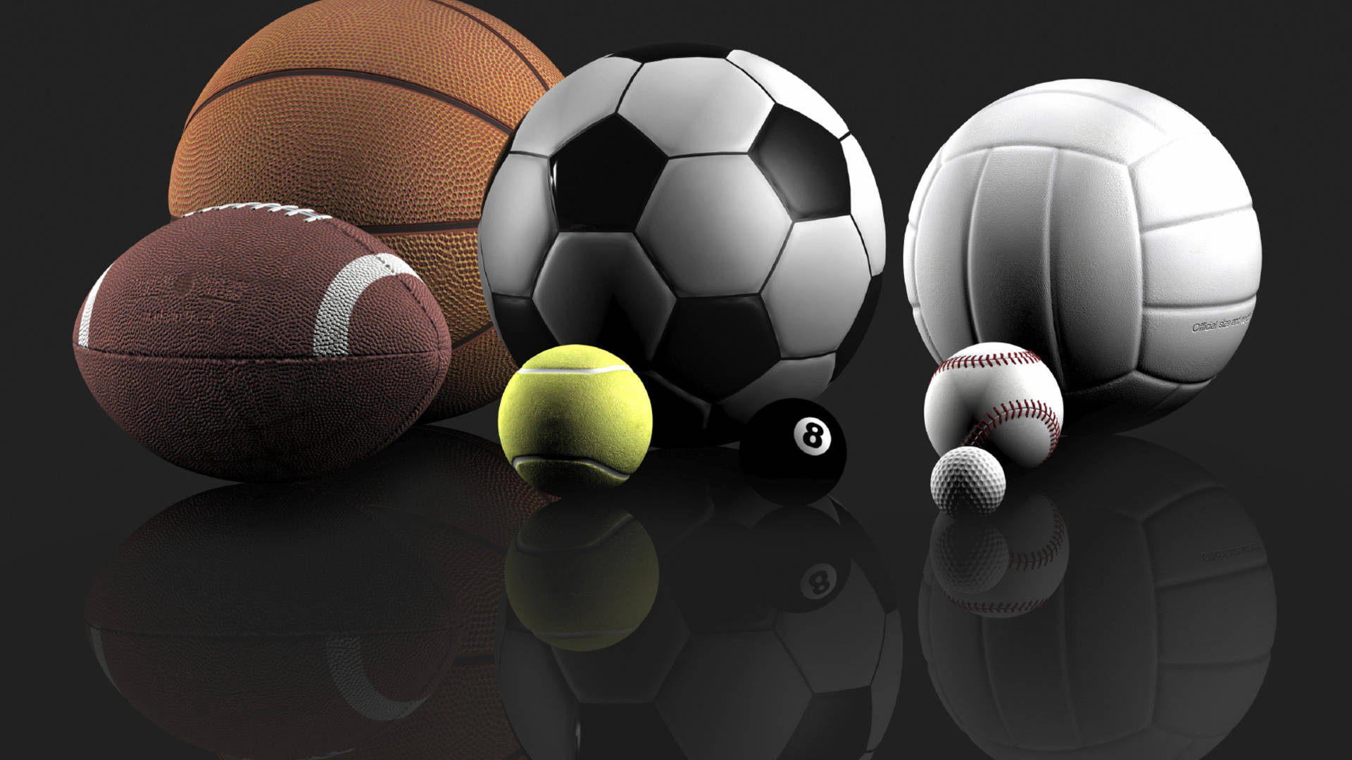 Sports Different Balls Photograph Wallpaper