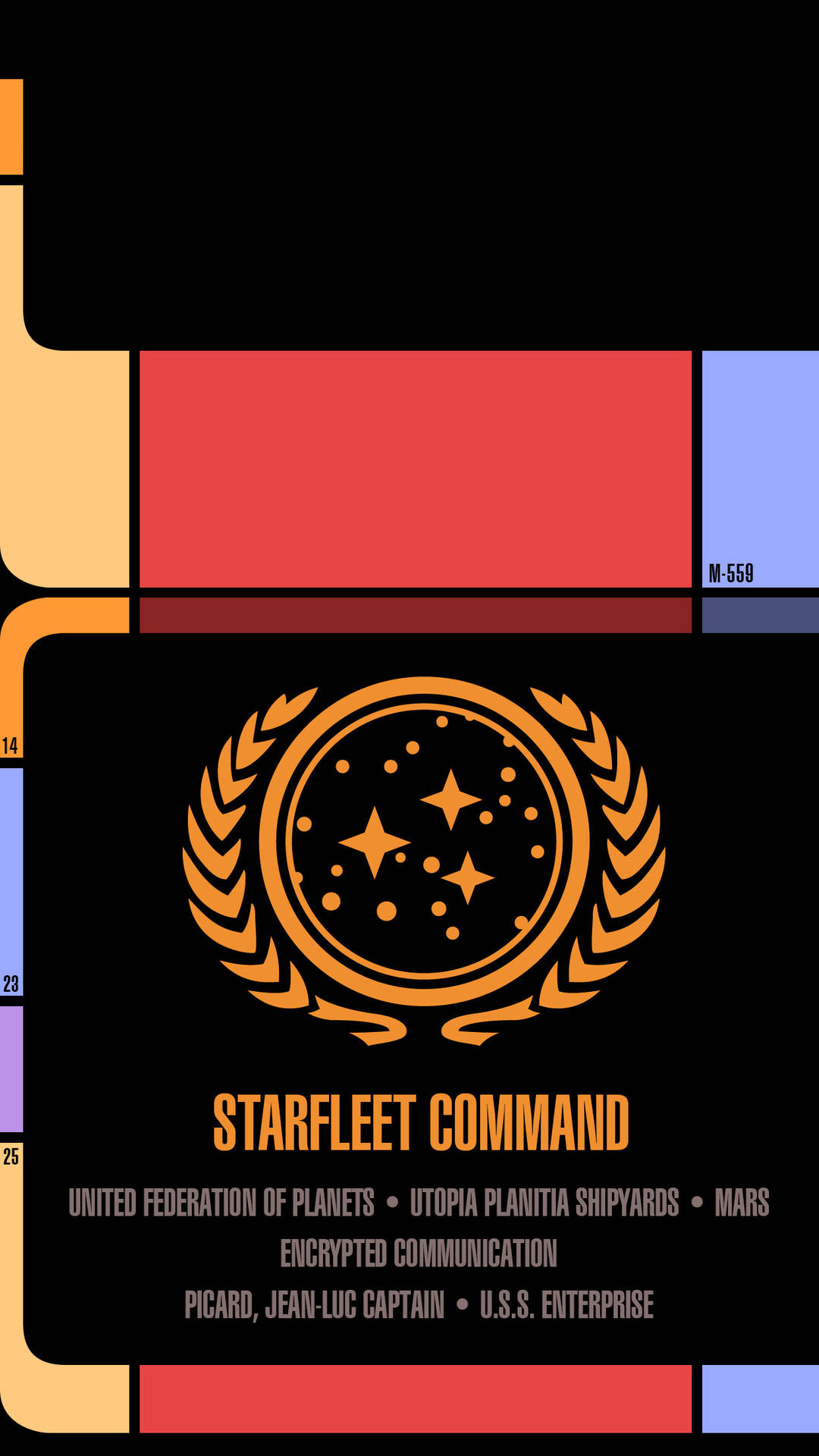 Startfleet Lcars Command Android Phone Wallpaper