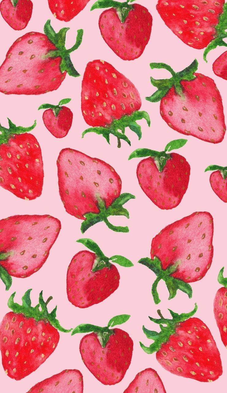 Delicious Strawberry Aesthetic Iphone Screen Wallpaper