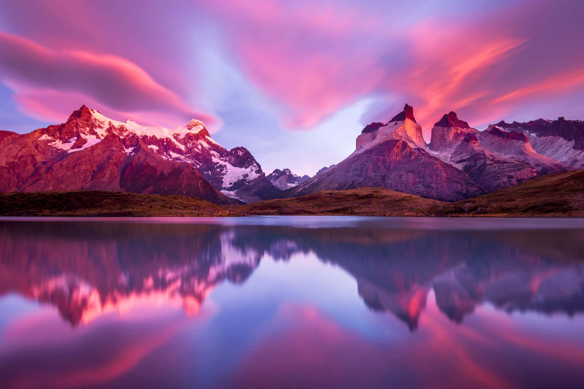 Sunset Sky In Torres Del Paine National Park Wallpaper