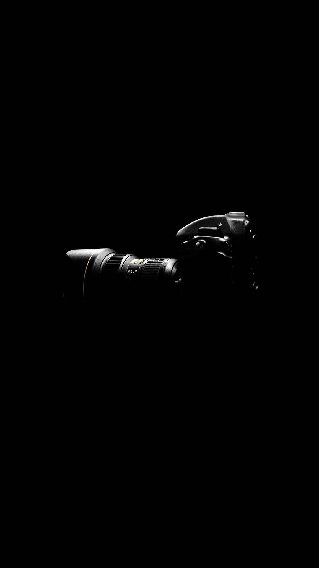 Classic Camera Silhouette on Super Amoled Background Wallpaper