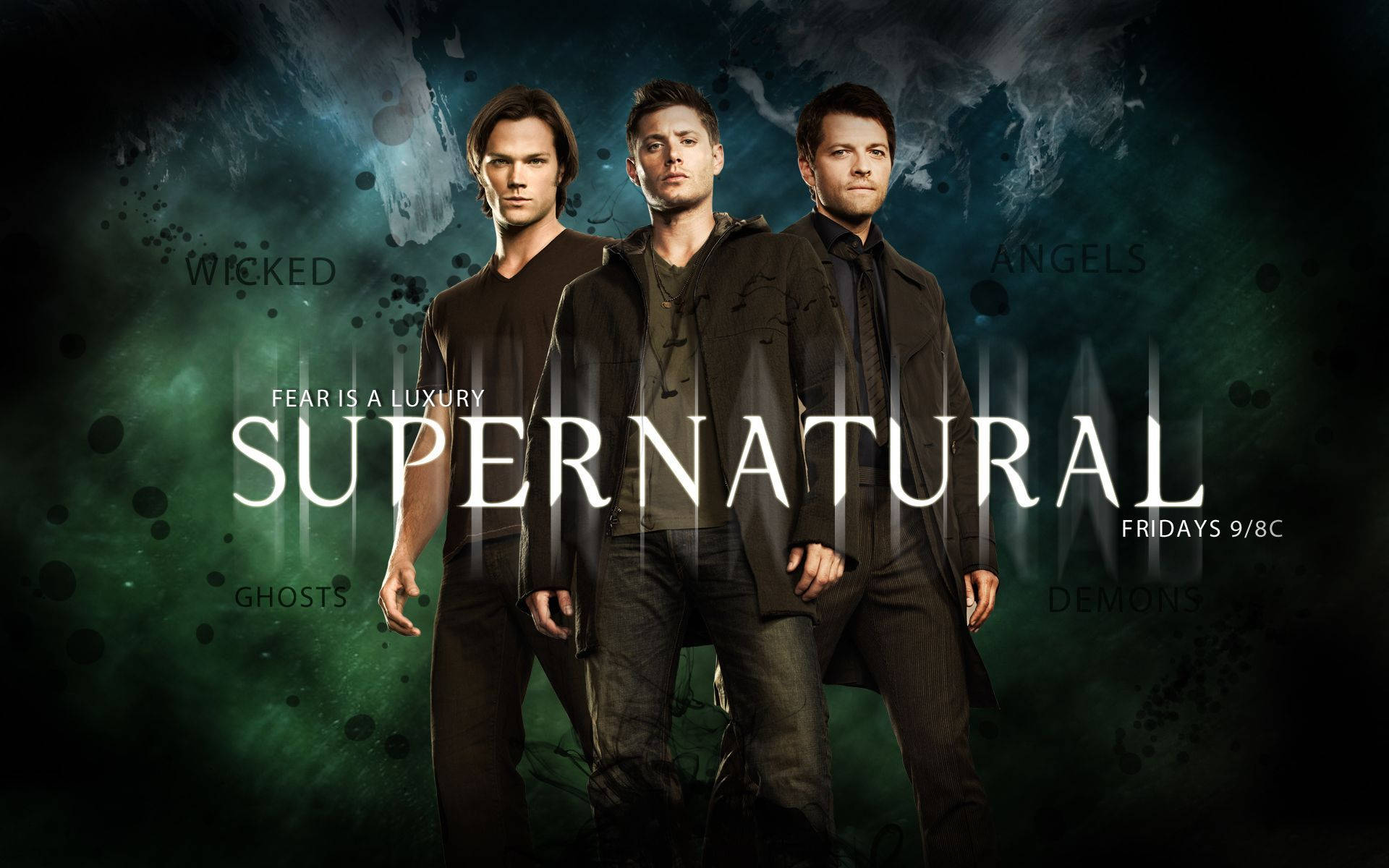 "Dean, Sam, and Castiel, A Team on a Mission to Save the World" Wallpaper