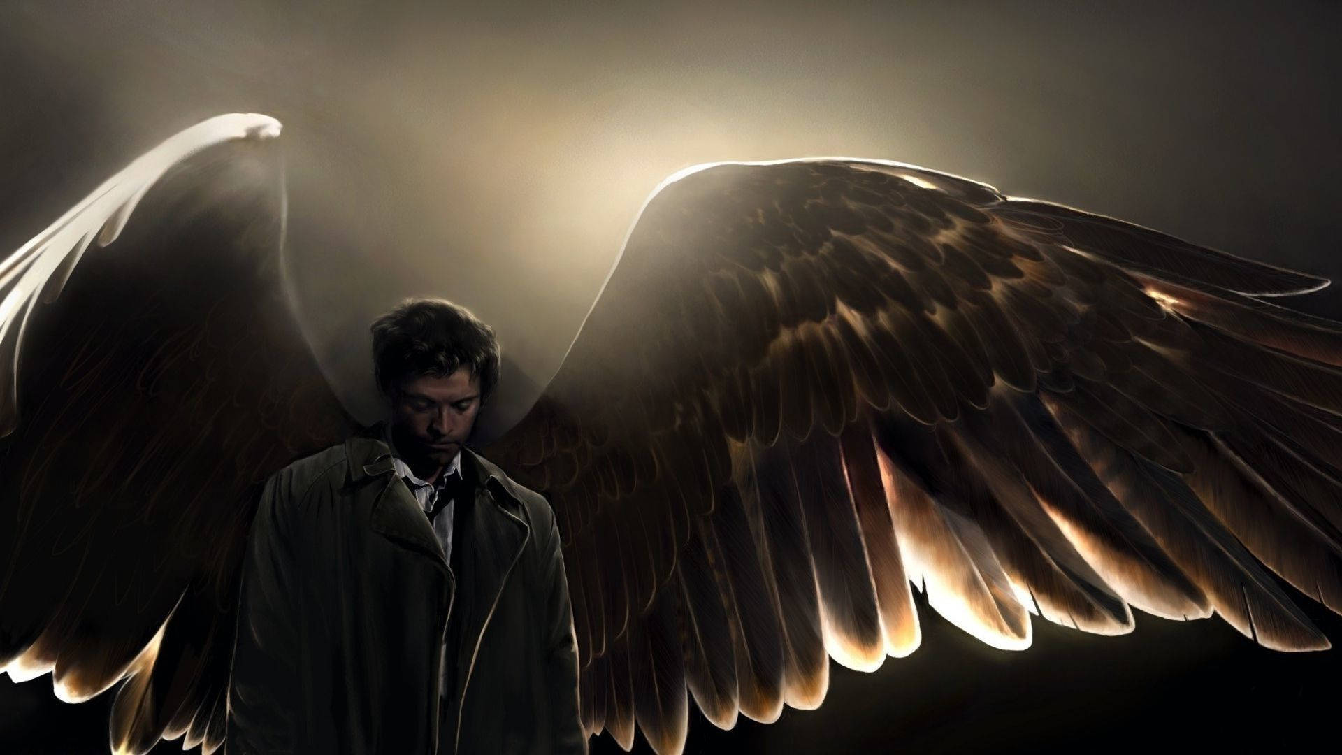 Feel the power of the Angel Castiel from Supernatural! Wallpaper