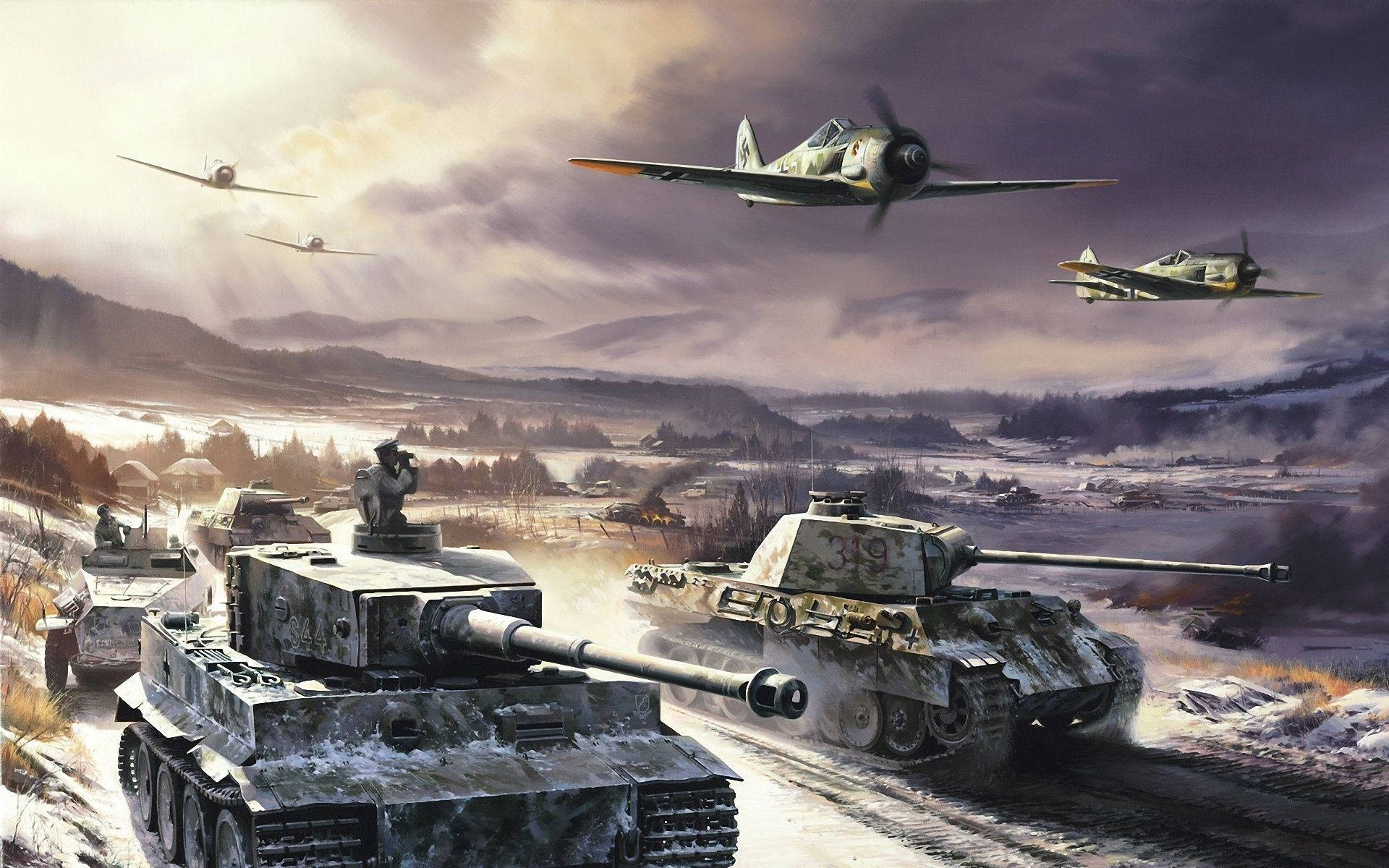 Tanks And Fighter Air Planes Wallpaper