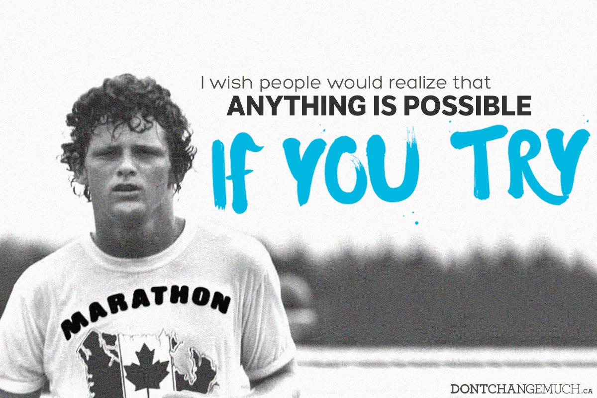 Terry Fox With His Quote Wallpaper
