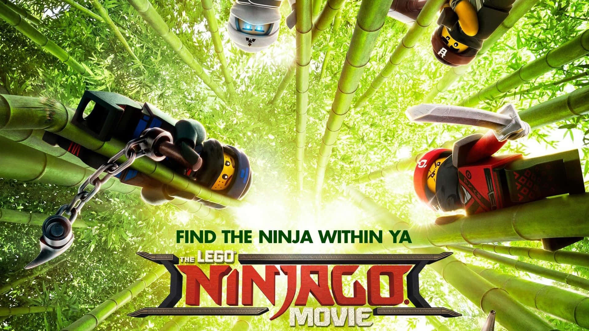 The LEGO Ninjago Movie Ninjas Hopping On Trees Wallpaper