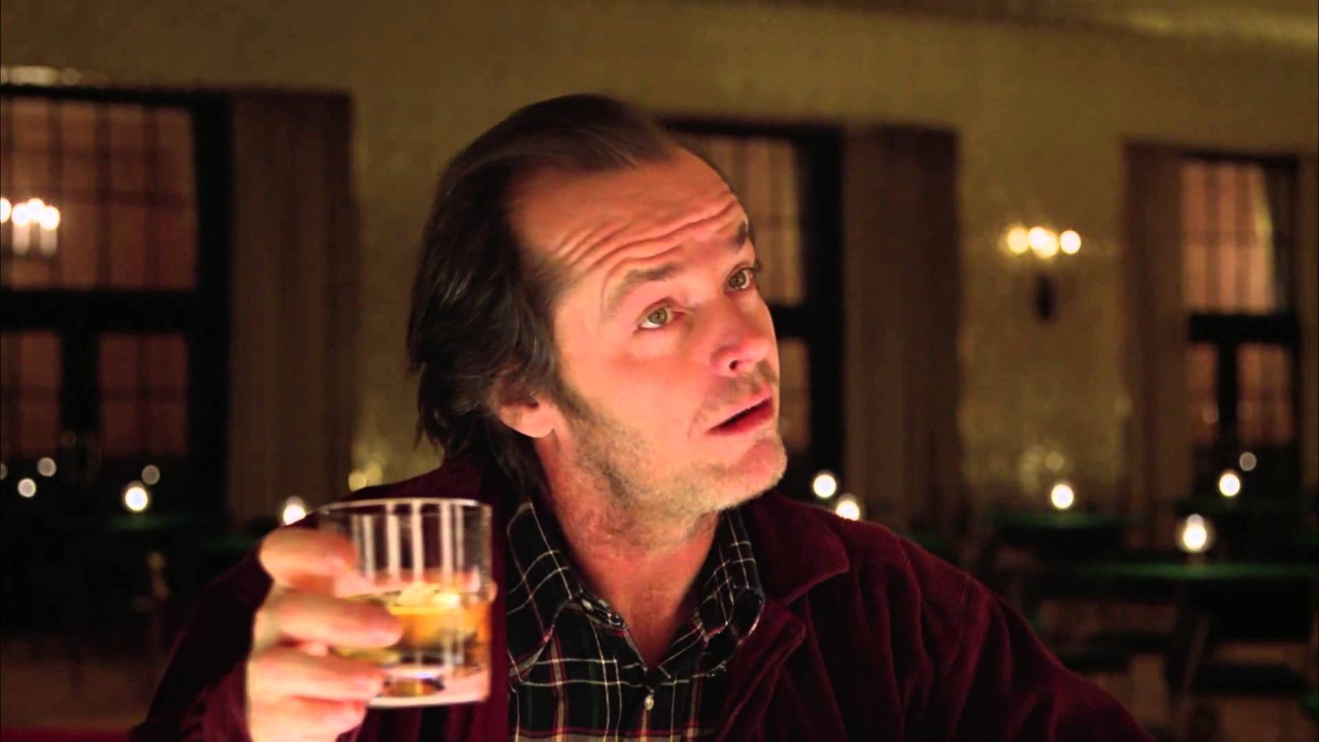 Jack Nicholson enjoying whiskey in The Shining Wallpaper