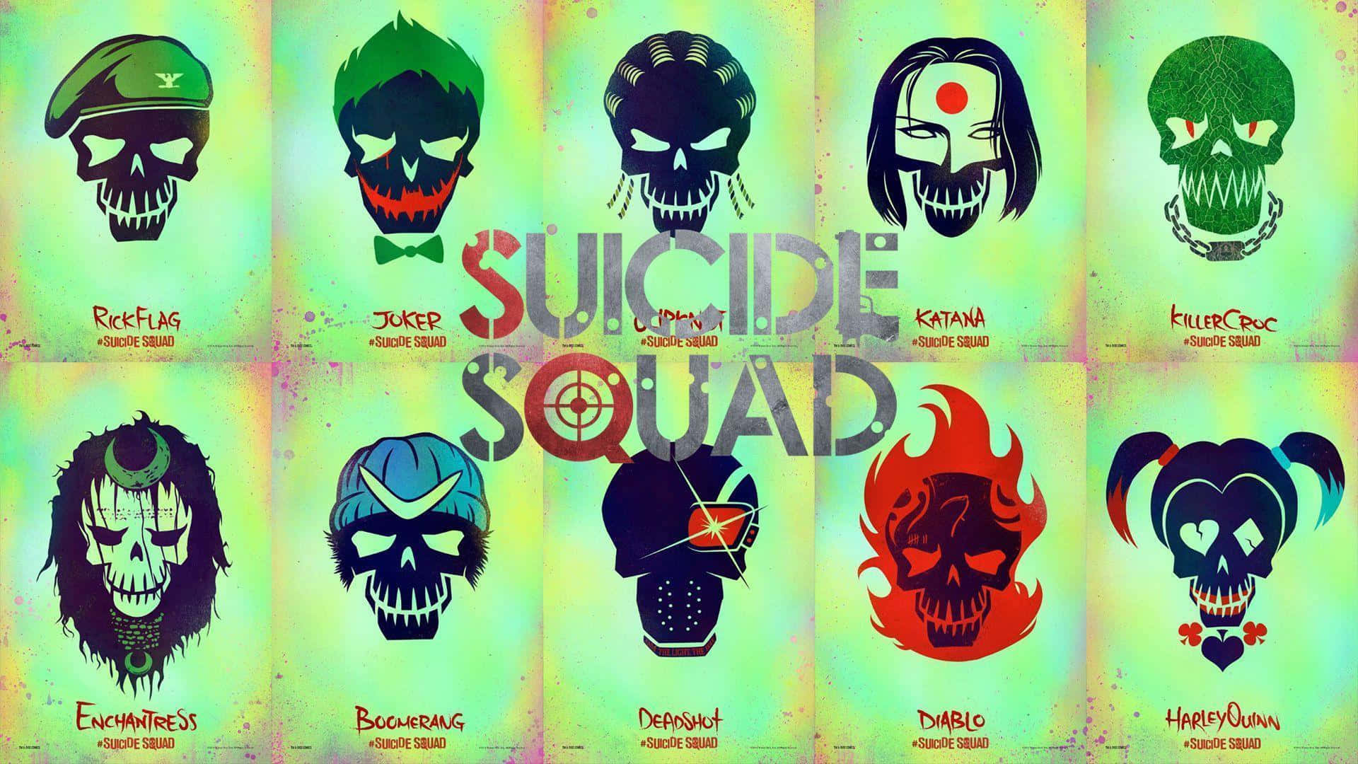 The Suicide Squad Character Logos Wallpaper