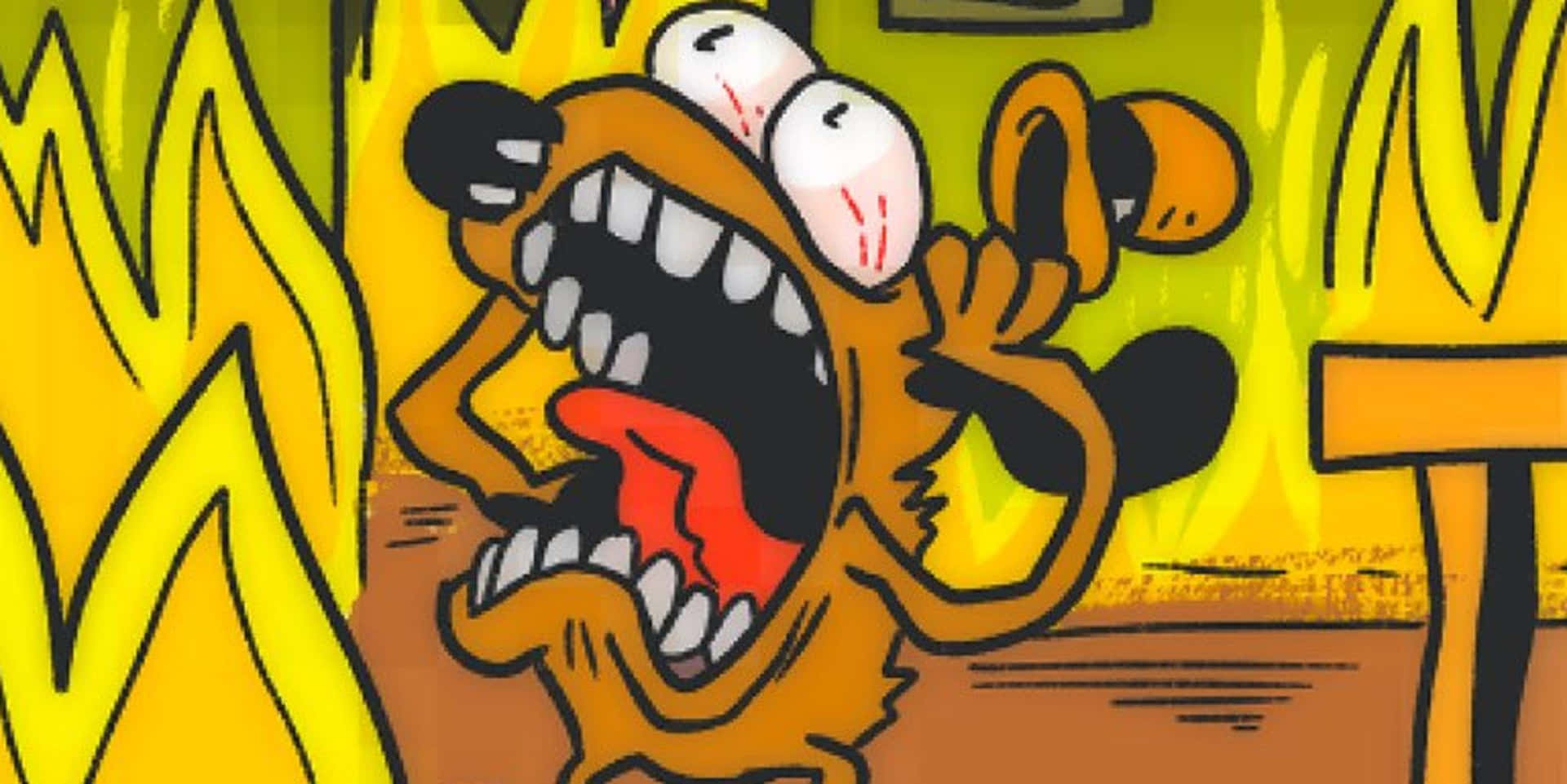 This Is Fine Dog Screaming Wallpaper