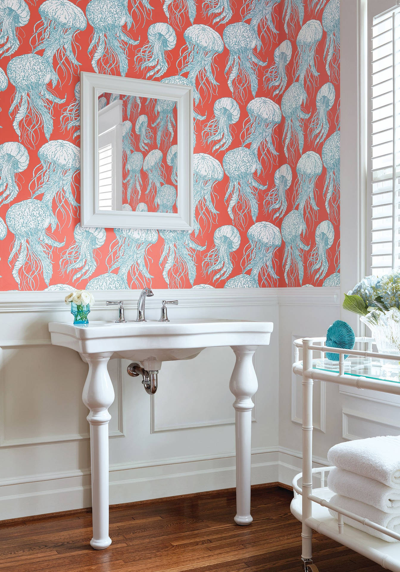 Thorough Jellyfish Bathroom Wallpaper