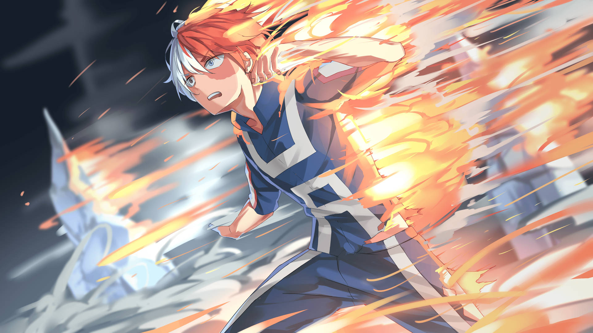 "Todoroki faces a powerful opponent in battle". Wallpaper