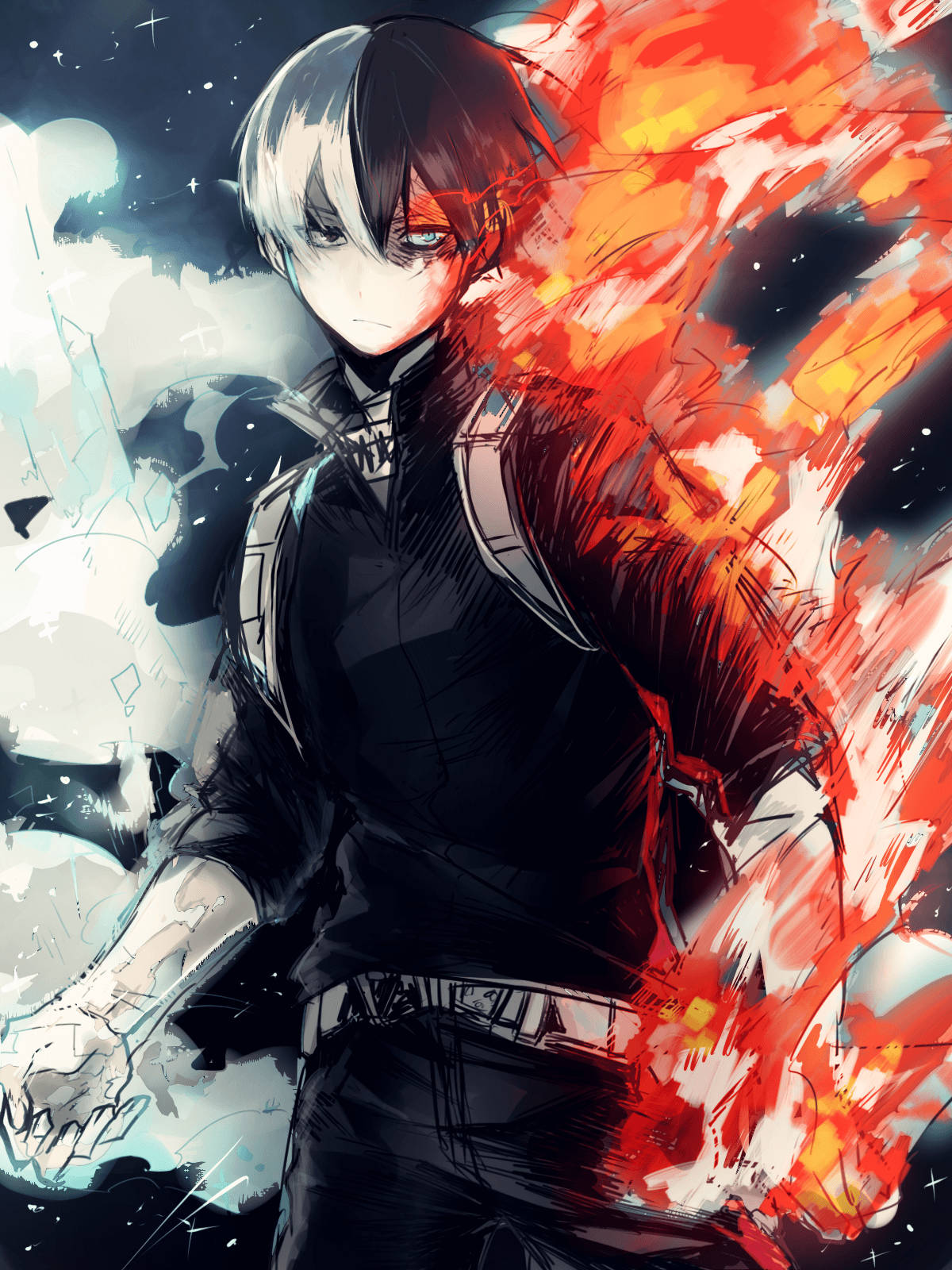 Image  "Todoroki unleashing his fire and ice powers" Wallpaper