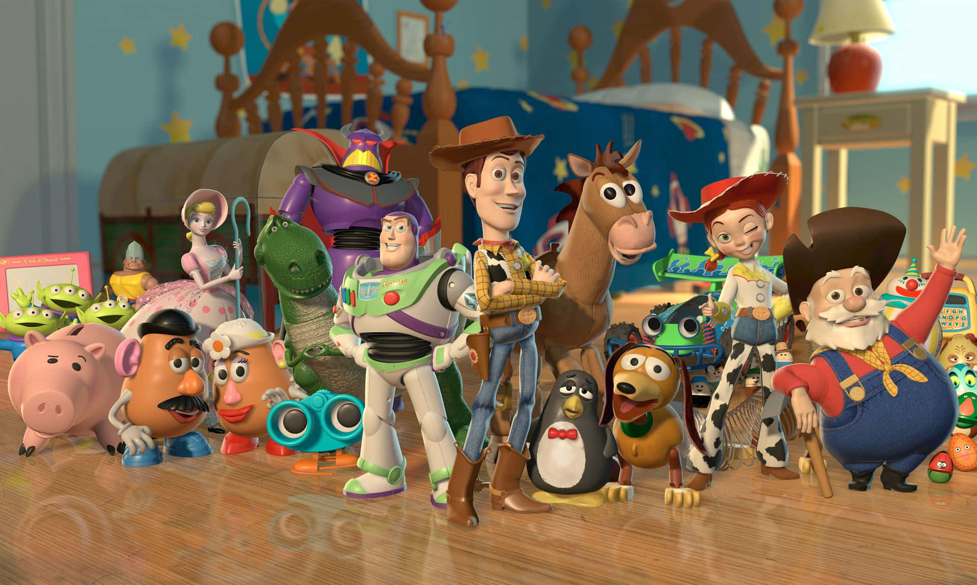 Witness the unending adventures of Woody, Buzz and the gang in Toy Story!